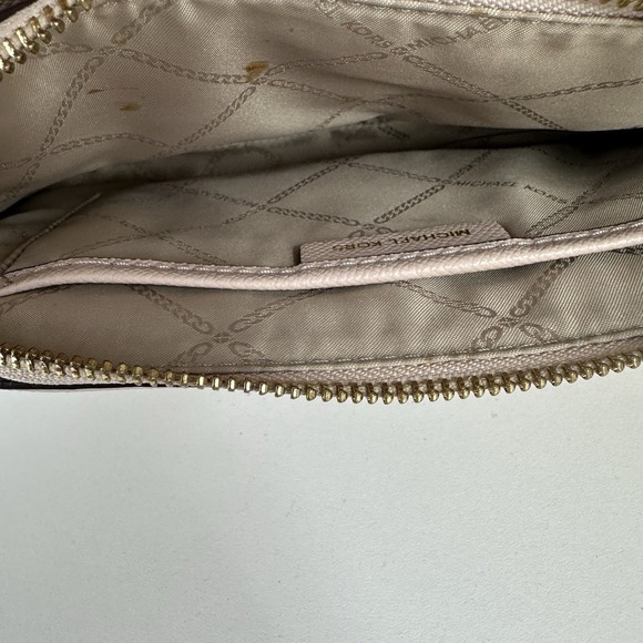 Michael Kors Large Blush Pink Crossgrain Leather Double Zip Crossbody Bag - Picture 10 of 16